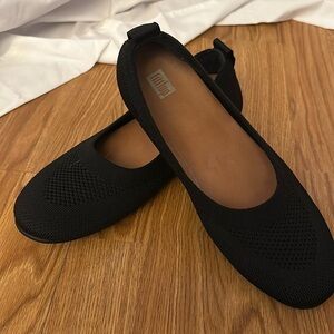 Fitflop black mesh stretch fabric ballet flats, Sz 8.5